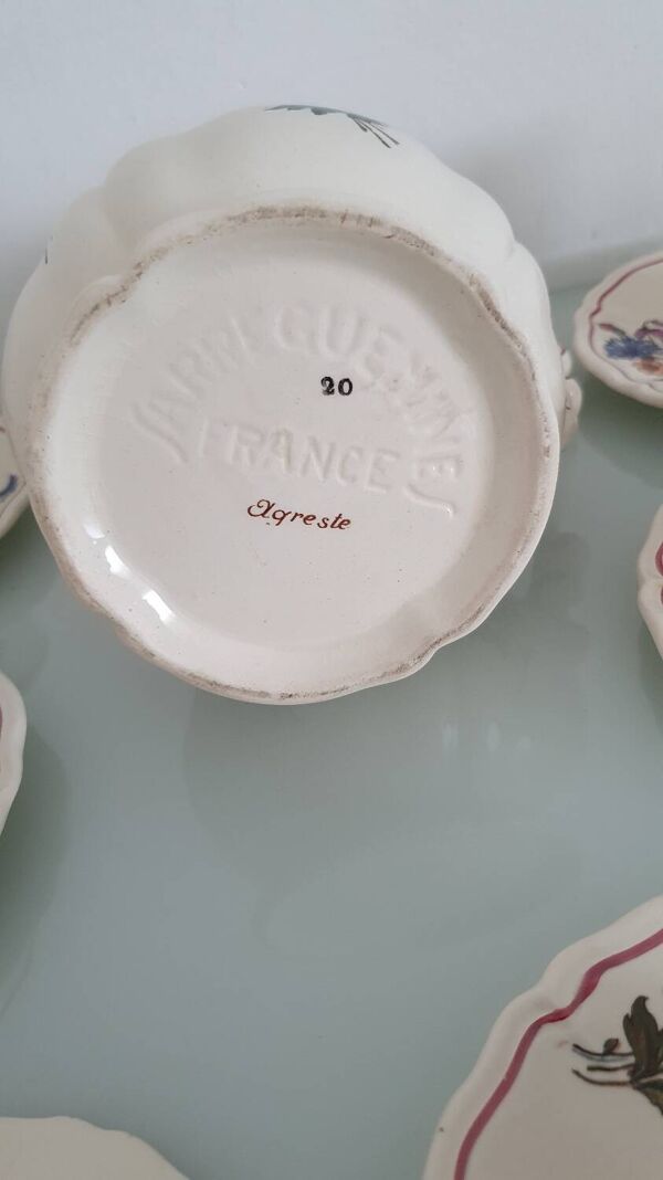 Service à café Faïencerie Sarreguemines- modèle Agreste