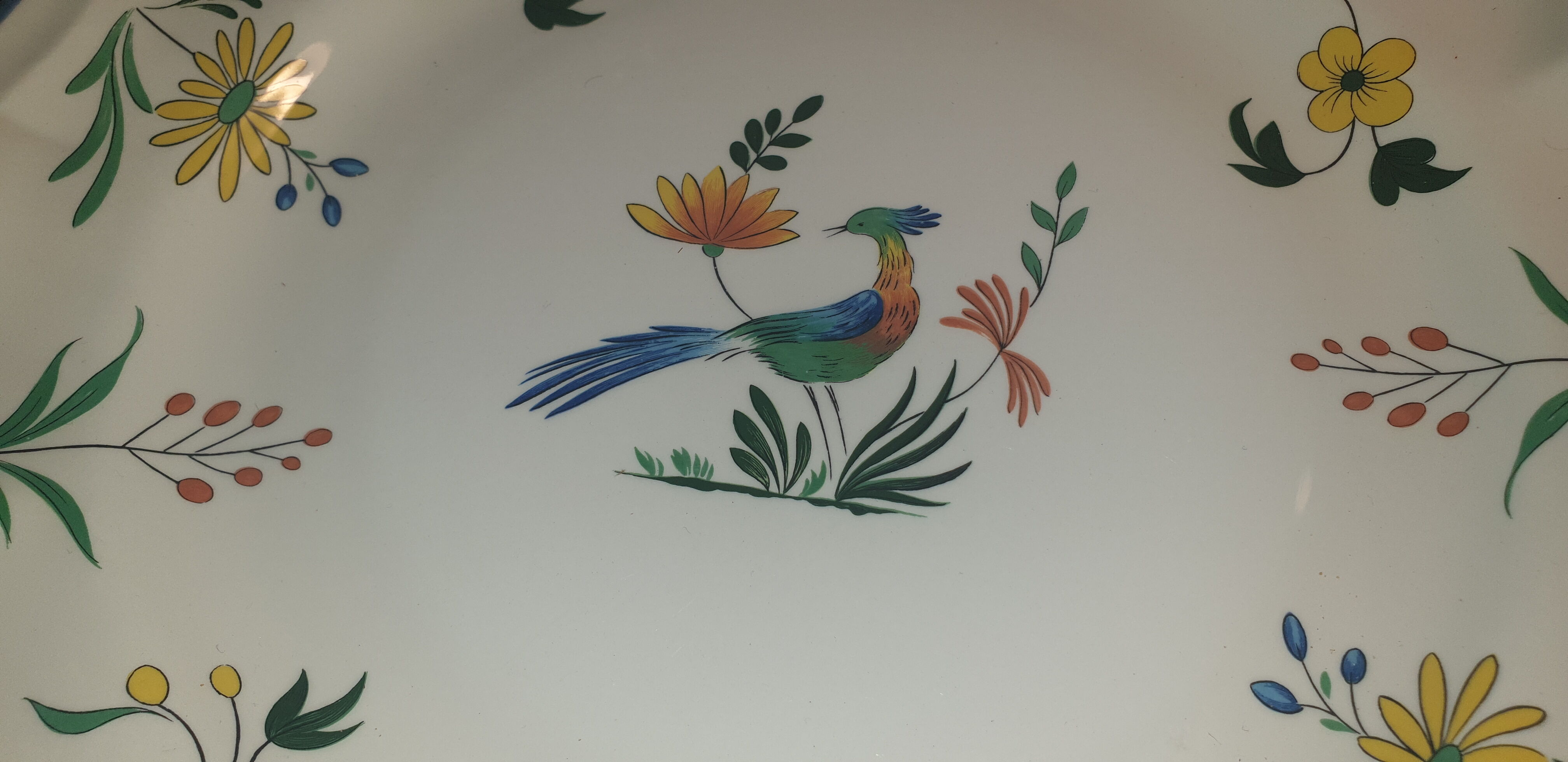 Dish gien decor birds of paradise