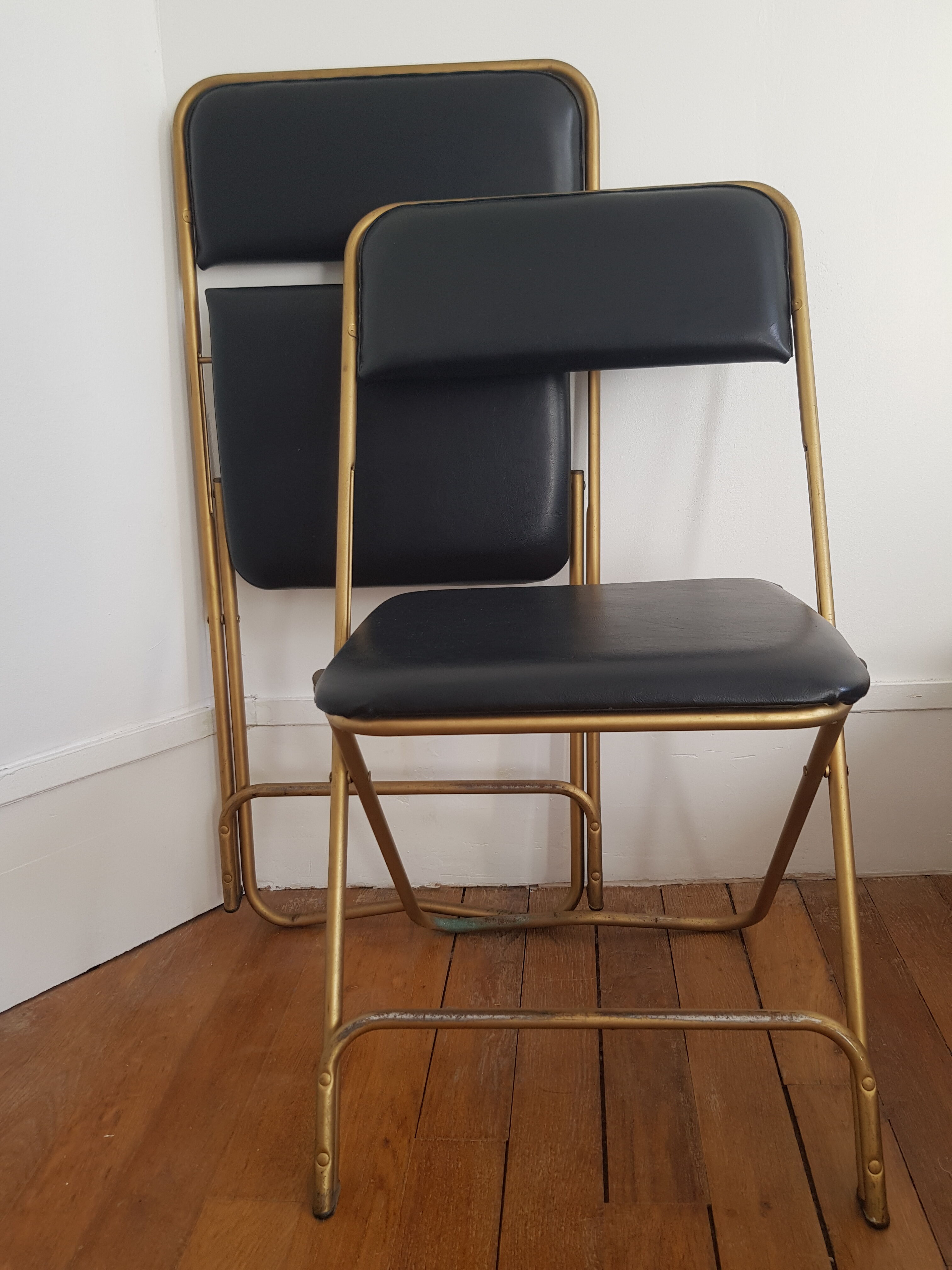 Set of 2 folding chairs in skai and metal