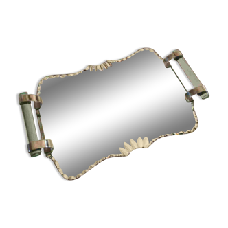 Art Deco beveled mirror tray