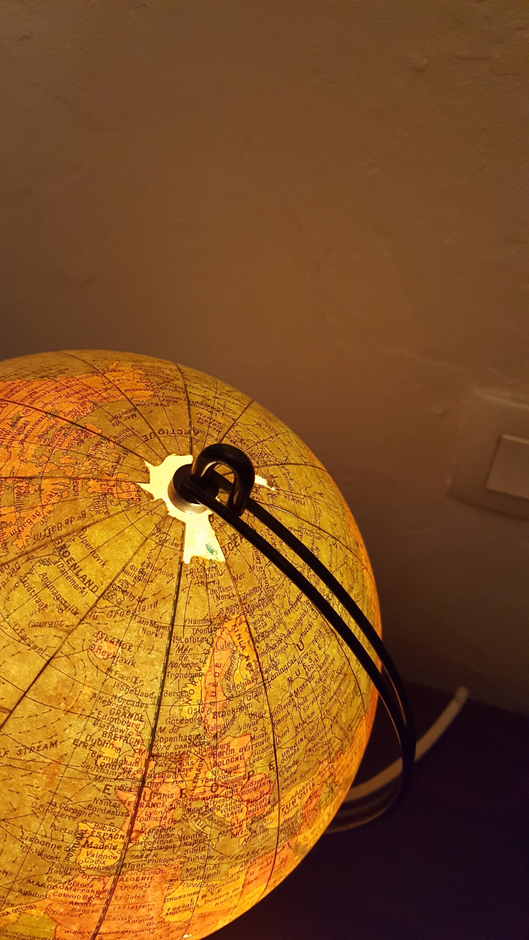 Globe terrestre en verre annee 50/60