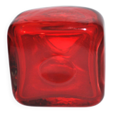 DESIGN square vase in red lined blown glass 11cm dlg Whitefriars