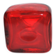 DESIGN square vase in red lined blown glass 11cm dlg Whitefriars