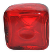 Vase carré en verre soufflé rouge