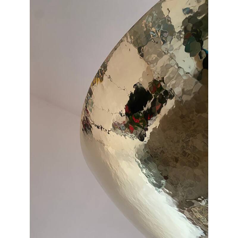 Contemporary Hammered Brass Dome Pendant Light