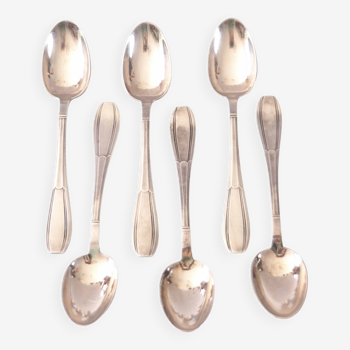 6 dessert spoons silver metal Boulenger