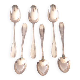 6 dessert spoons silver metal Boulenger