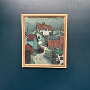 Original Swedish Oil on Canvas – “Stryket, Nordingrå” – Signed – Dated 1959 – Vintage & Framed – 52 × 44 cm (20.5" × 17.3")