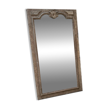 Large patinated mirror – Ancient stone spirit