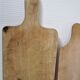 Three vintage solid wood cutting boards