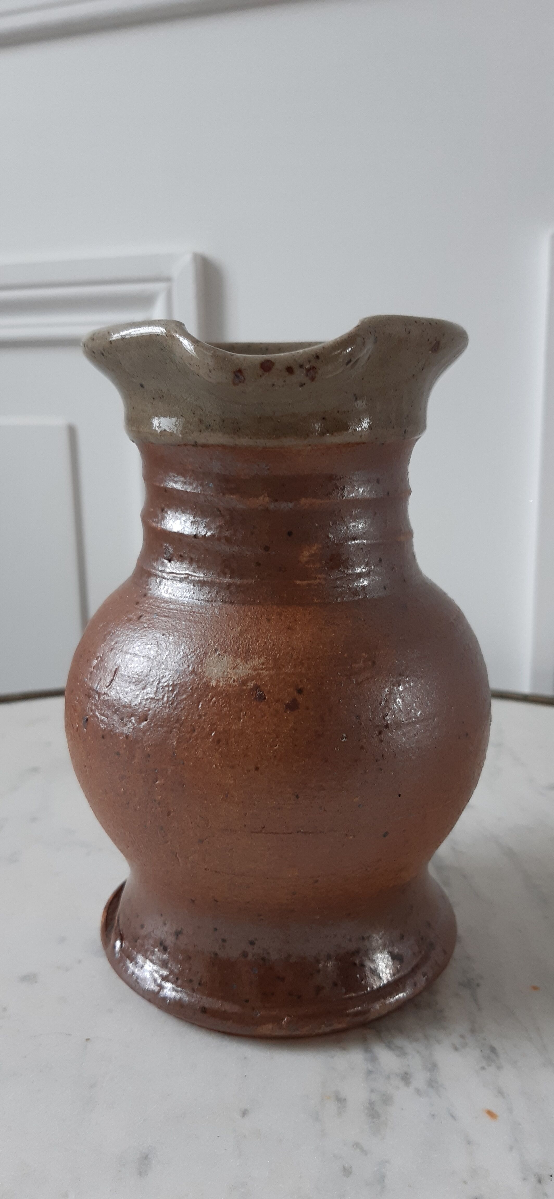 Handcrafted stoneware pitcher 70s