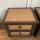 Tables de chevet - Bois exotique et rotin