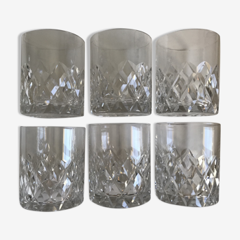 6 glasses in Crystal in their original box vintage