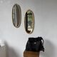 Pair of oval mirrors 1900 gilded stucco