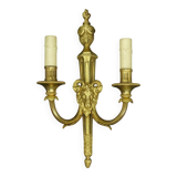 Large Louis XVI style ram's head and urn wall lamp - gilded bronze