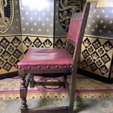 Suite 4 chairs in oak and red leather