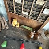 Vintage wooden ball wall coat rack