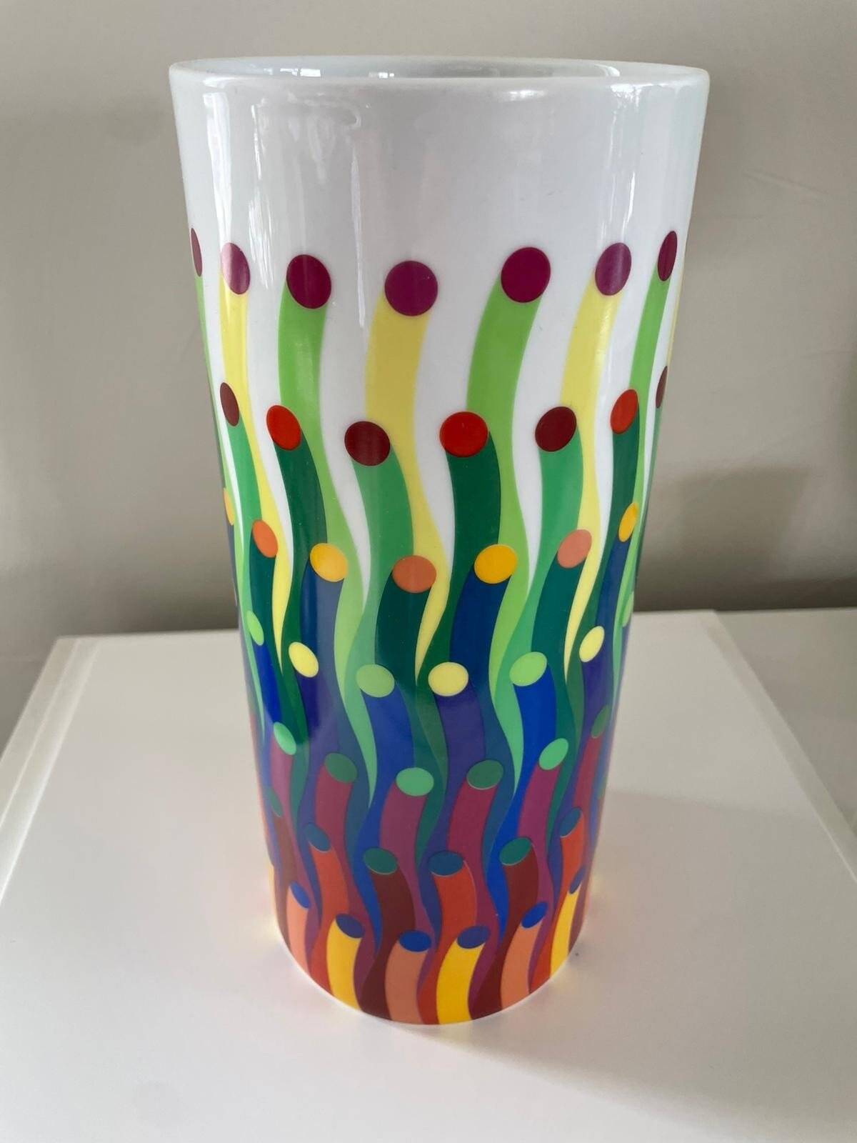 Op Art Vase • Julio Le Parc • Kinetic Art • Porcelain • Bernardaud Limoges • 2017