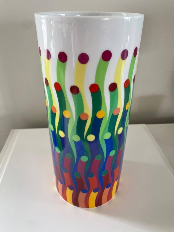 Vase Op Art • Julio Le Parc • Art Cinétique • Porcelaine • Bernardaud Limoges • 2017
