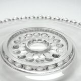 Plat Art Déco en verre moulé et perlé, 1900