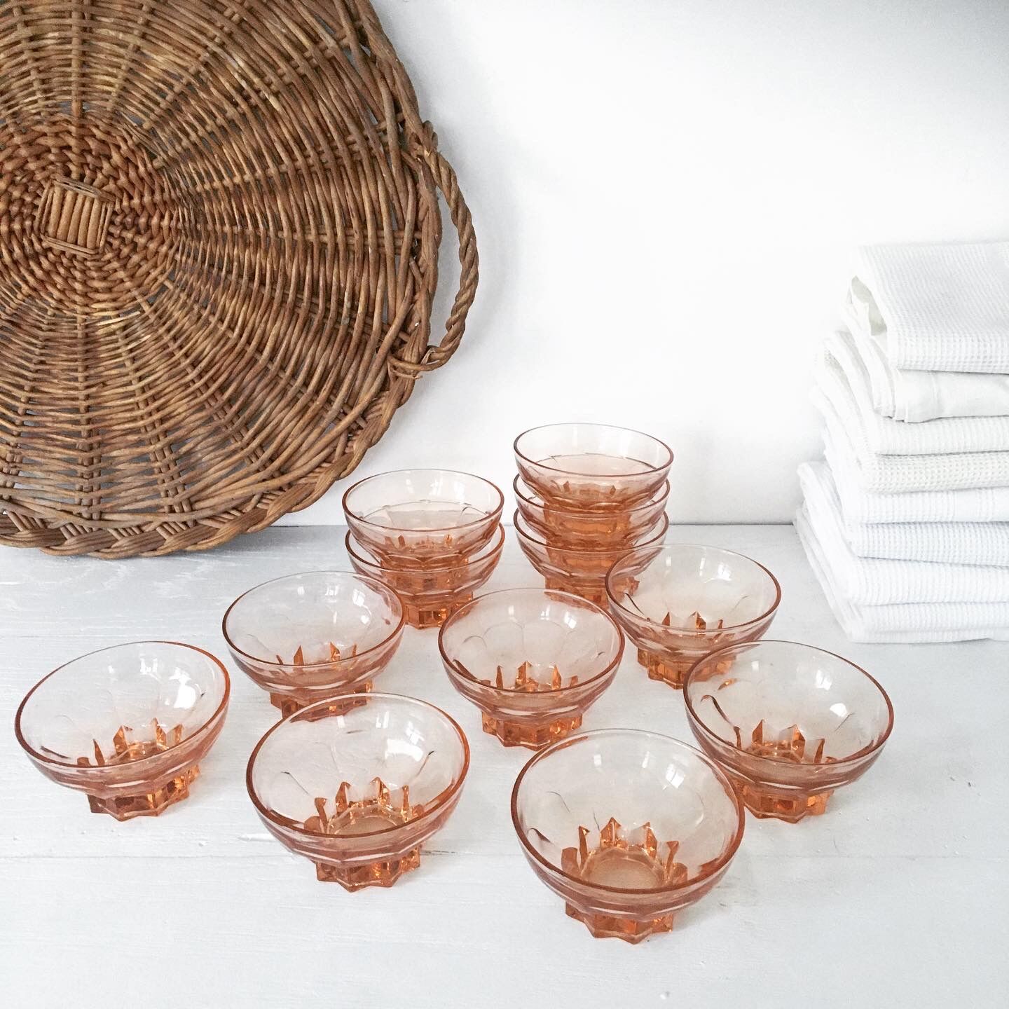 Pink glass cups