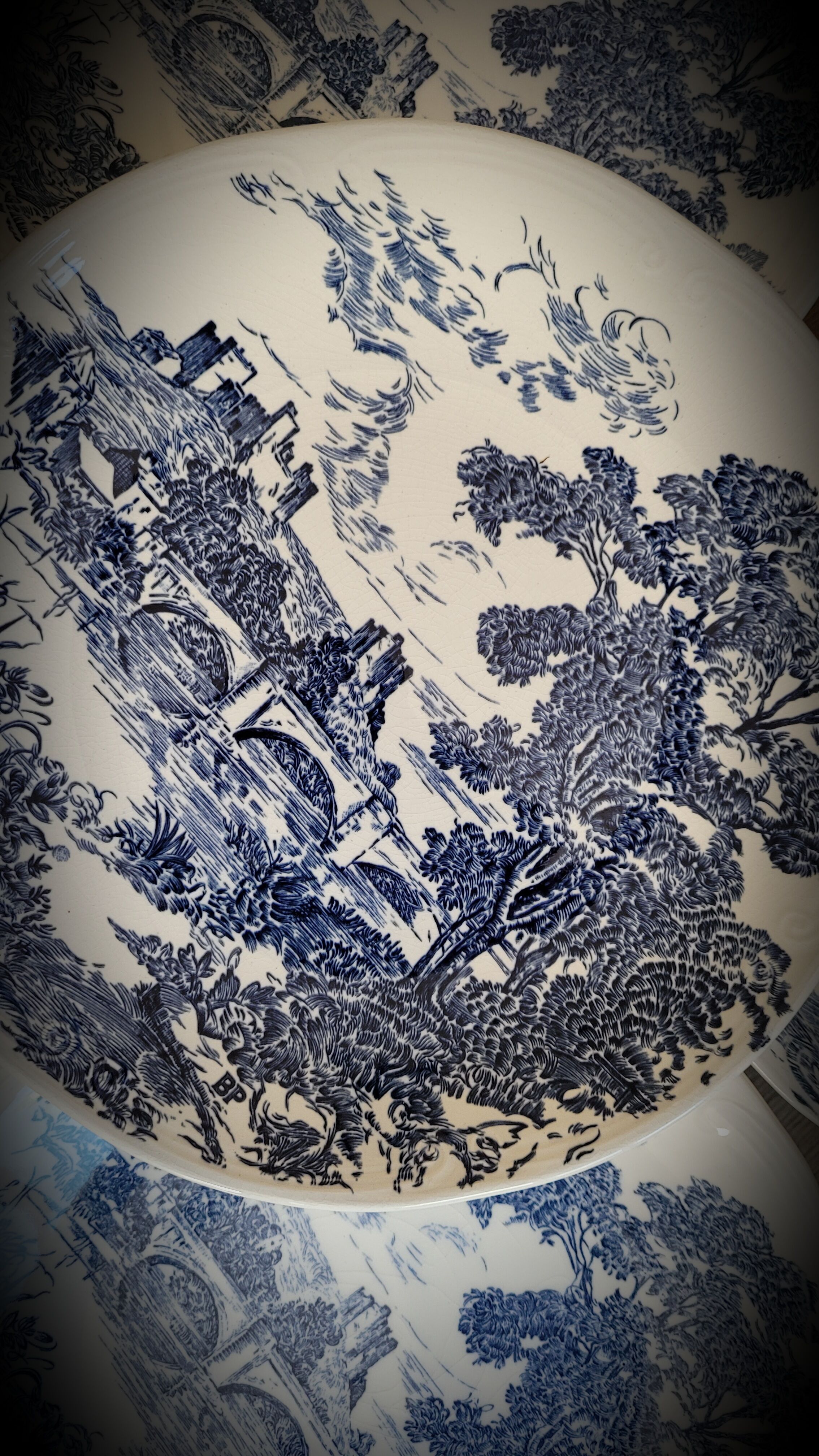 Set 5 flat plates Gien BP