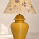 Grande lampe en céramique nervurée jaune moutarde 1970