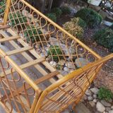 Lit de bébé en rotin années 50