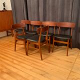 Ensemble de six chaises de style Børge Mogensen Farstrup, Danemark, années 1960.