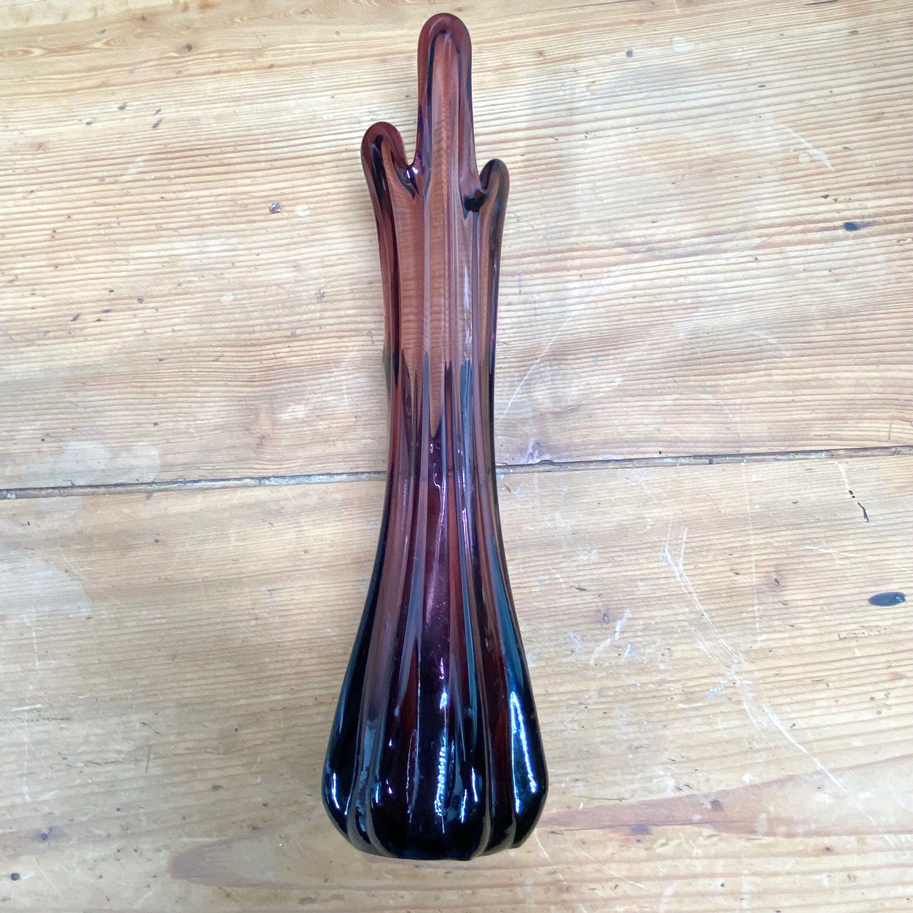Vase soliflore en verre soufflé couleur améthyste