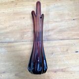 Soliflore vase in amethyst blown glass