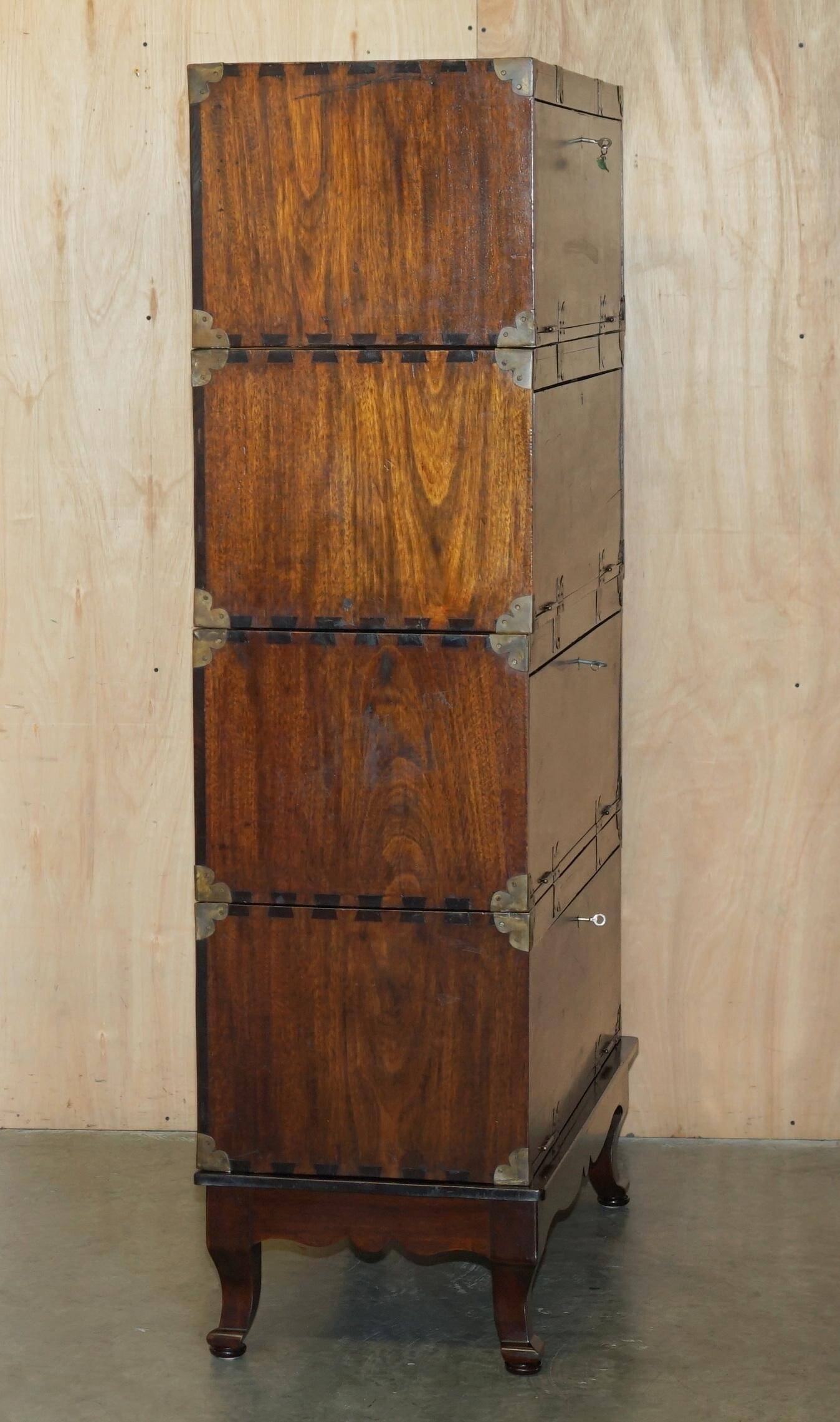 Four stackable Chinese campaign chests, circa 1880.