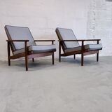 Paire de fauteuils en teck des années 1960, design hollandais