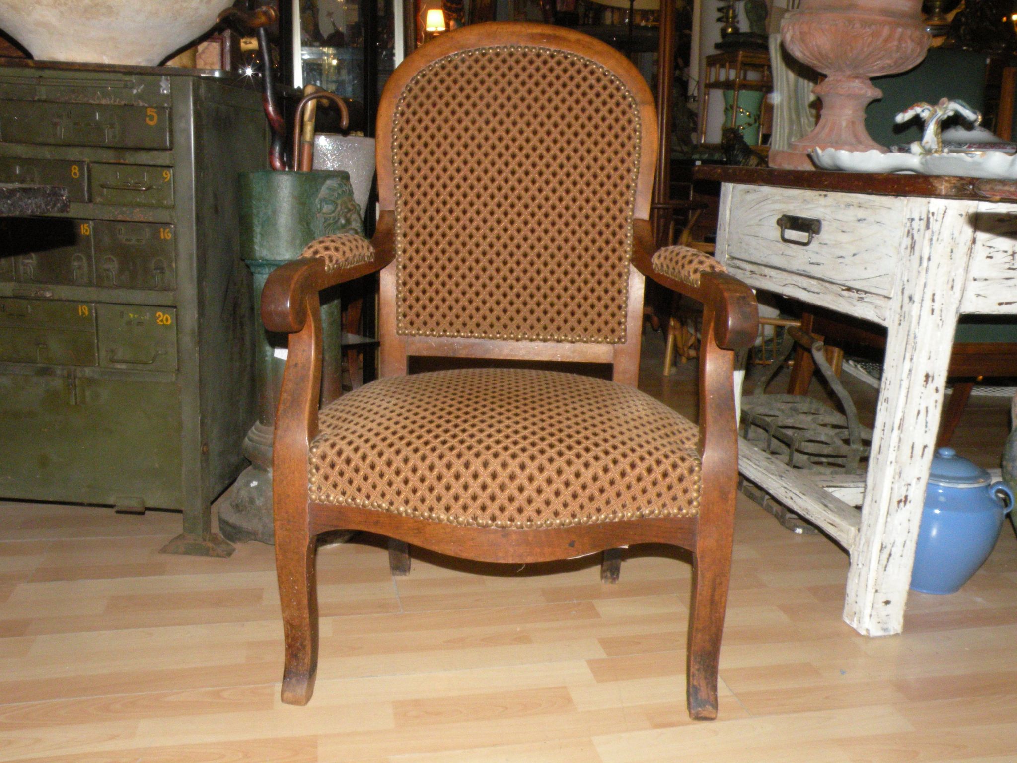 Armchair Louis Philippe XIX eme, Voltaire style with low back.
