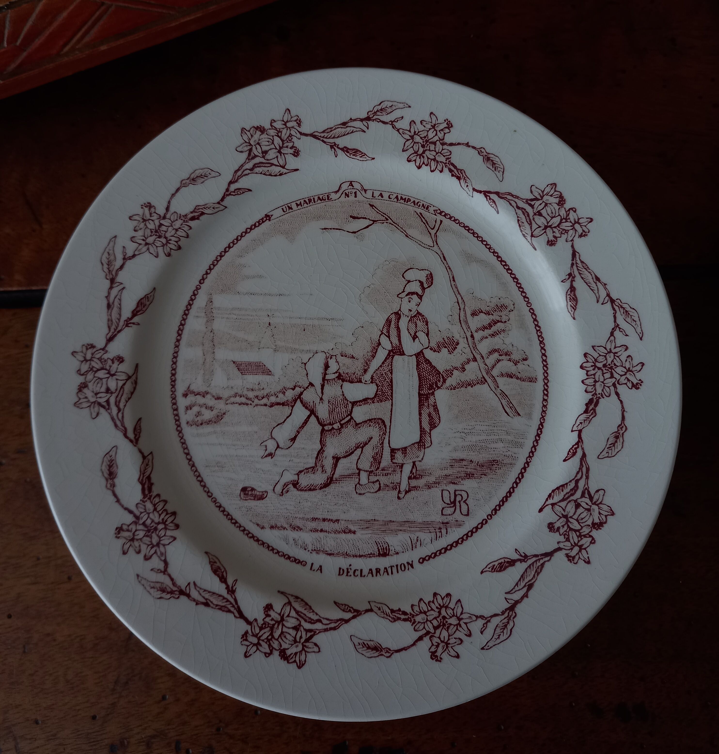 Assiette Publicitaire Yves Rocher Vintage - Un Mariage à La Campagne N°1 - Années 80