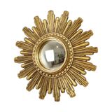 Small Sun Mirror Sunburst Mirror Gold Convex 24cm