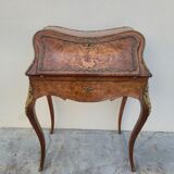 Louis XV style lady's desk in marquetry and bronze