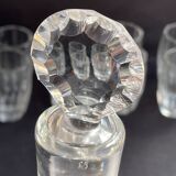 Liquor cabaret - Art Deco - Blown and cut crystal, mahogany or ebony macassar and stainless steel