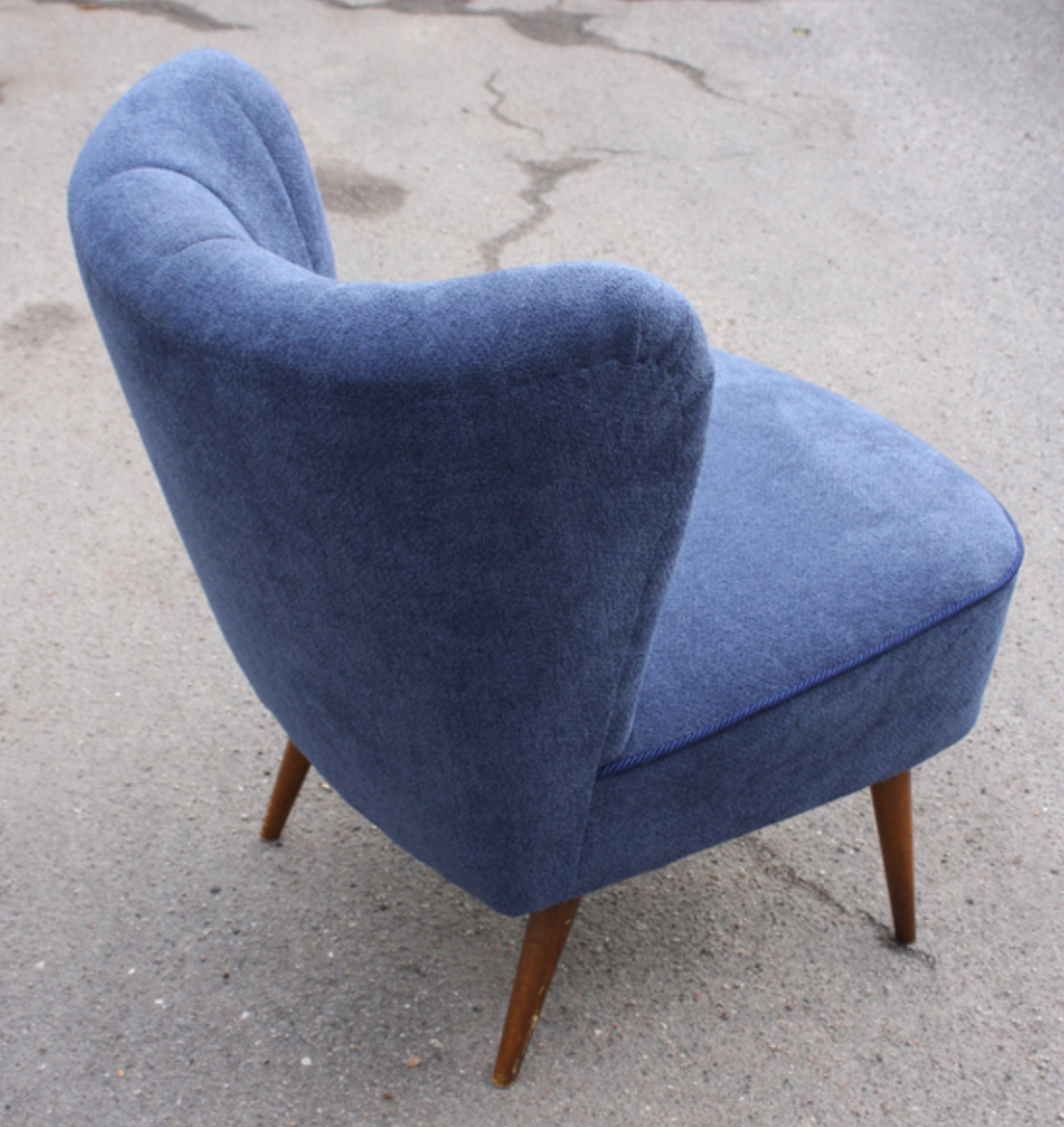 Jeans blue cocktail chair, vintage, 50
