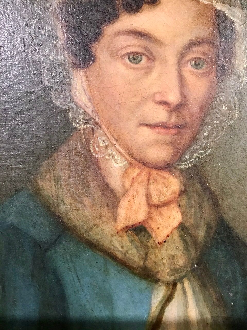 Portrait of a woman with a veil, 19th century.