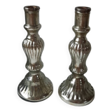 Paire de bougeoirs mercurisés