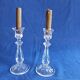 Pair of cut glass candlesticks