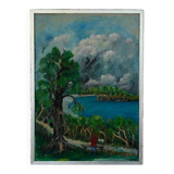 Original Mid Century Swedish Oil on Panel – “London” by Sven Jonsson