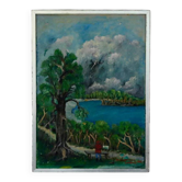 Original Mid Century Swedish Oil on Panel – “London” by Sven Jonsson