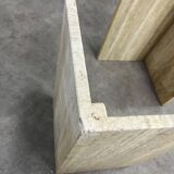 Table basse travertin rectangle bords arrondis