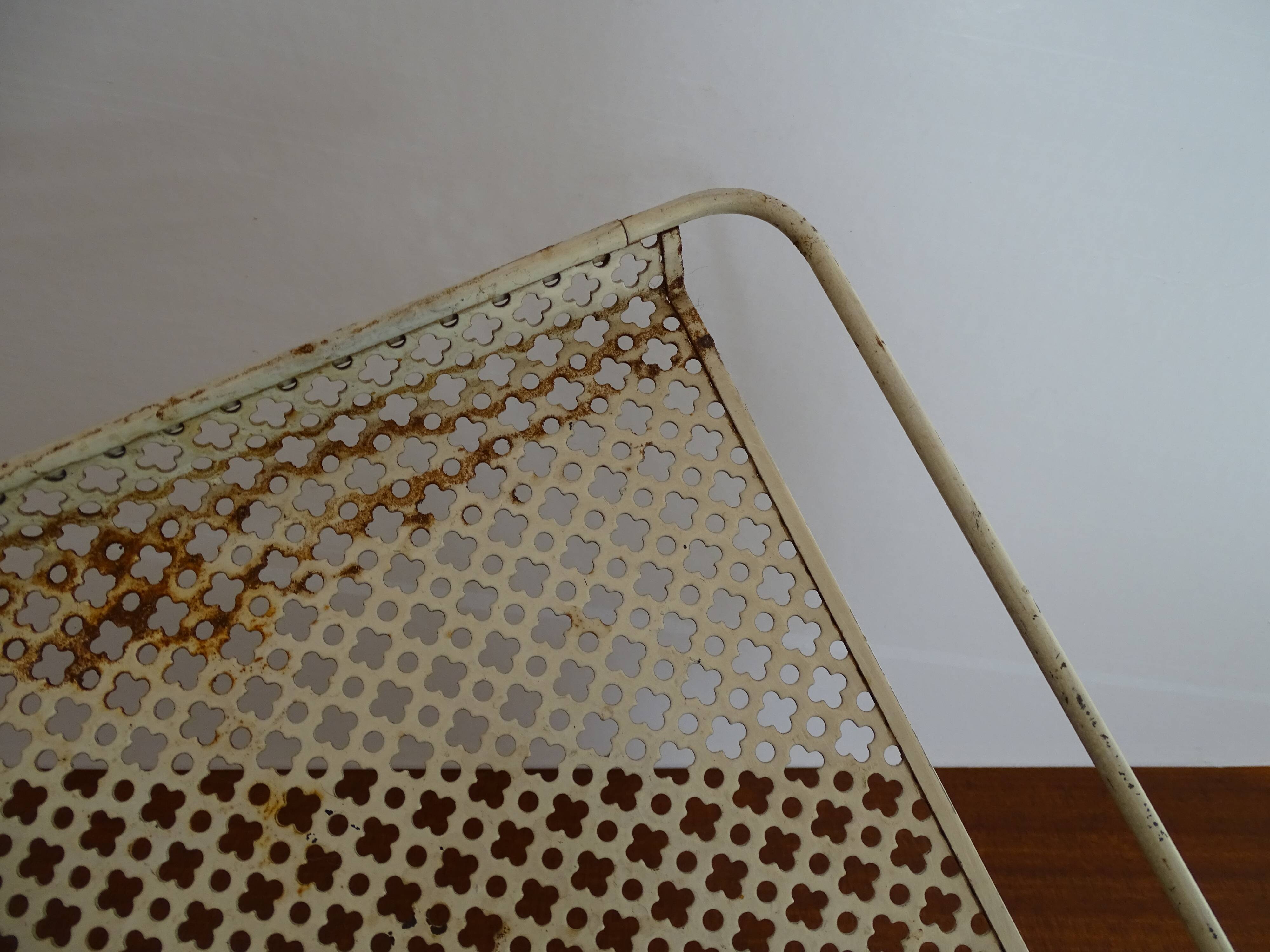 White perforated metal tray Mathieu Mategot design 1950 - To renovate