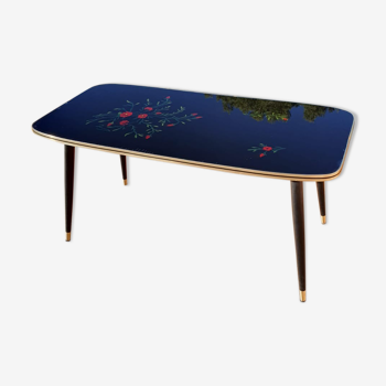 Table basse pieds compas vintage