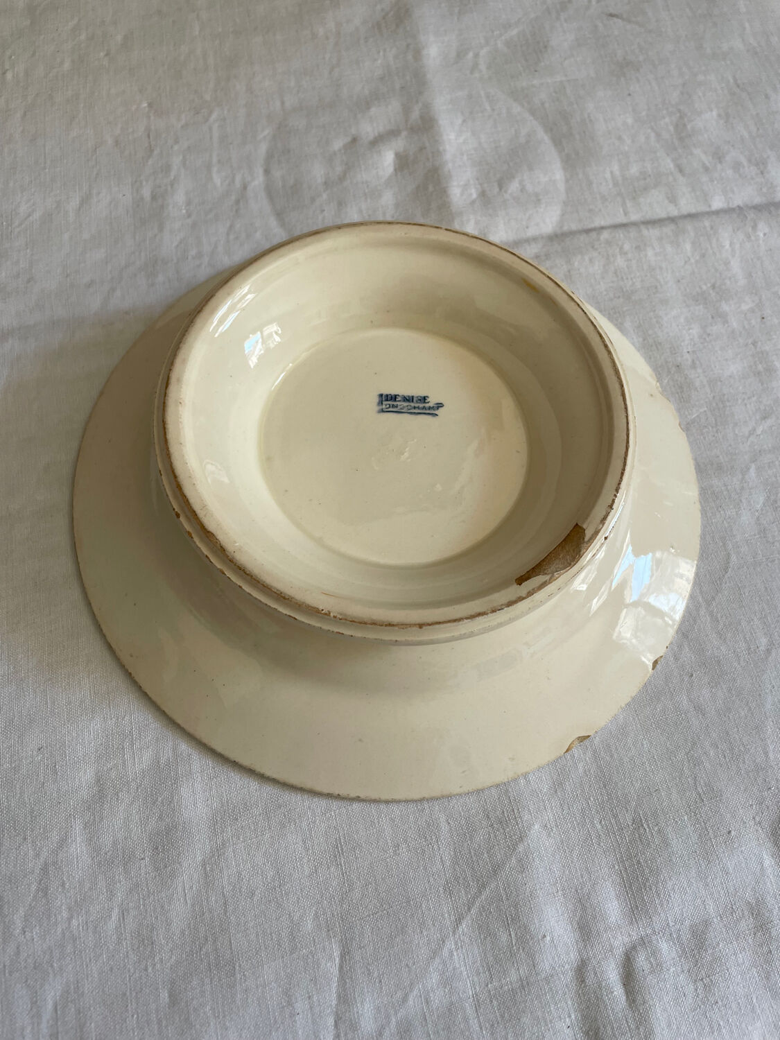 Hollow plate 1900 Terre de Fer B.H.V. Denise Longchamp