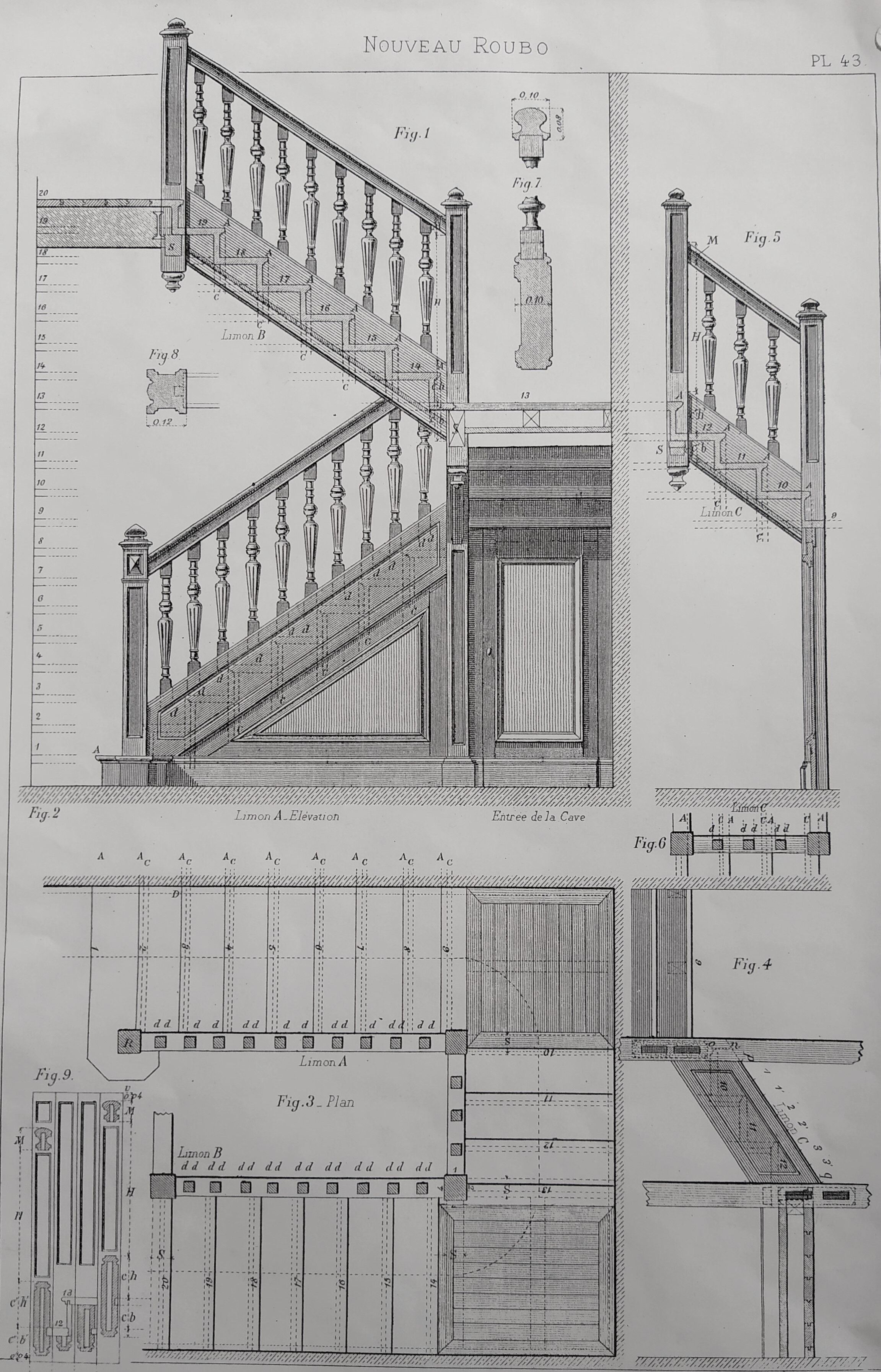 Carpentry board " Escalier à la Française "