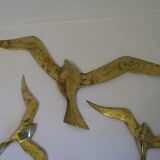 Ensemble de décoration murale 3 x mouette hirondelle oiseau laiton 80 / 90 s